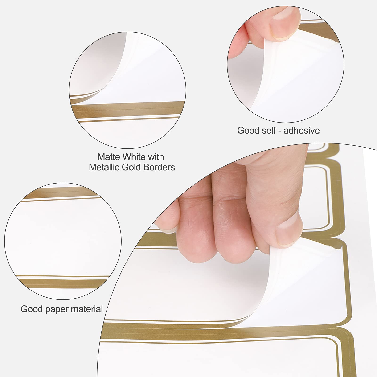 20 Sheets 200 Pieces Shipping Labels Matte White with Metallic Gold ...