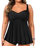 Plus Tankini Tops for Women Only Swimwear Top Bathing Suits Flowy Swimsuit Top