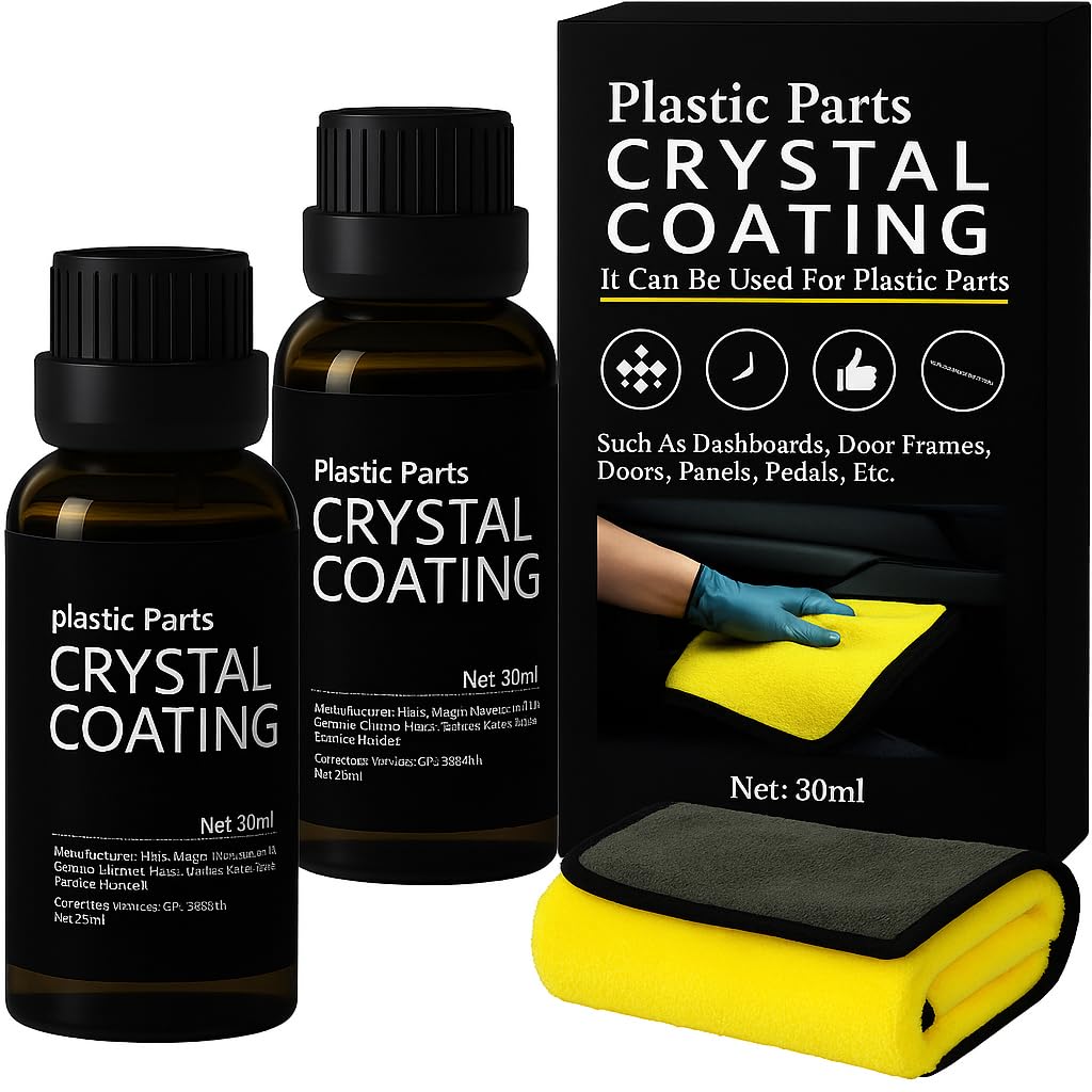 SPITEN 2 pcs Crystal Coating for Car and Bike Plastic Parts | 30ml PVC Restorer and Revitalizing Coating Agent | Maintenance Dashboard Plastic Cleaner Polish Shining | Pack of 2-picture-14