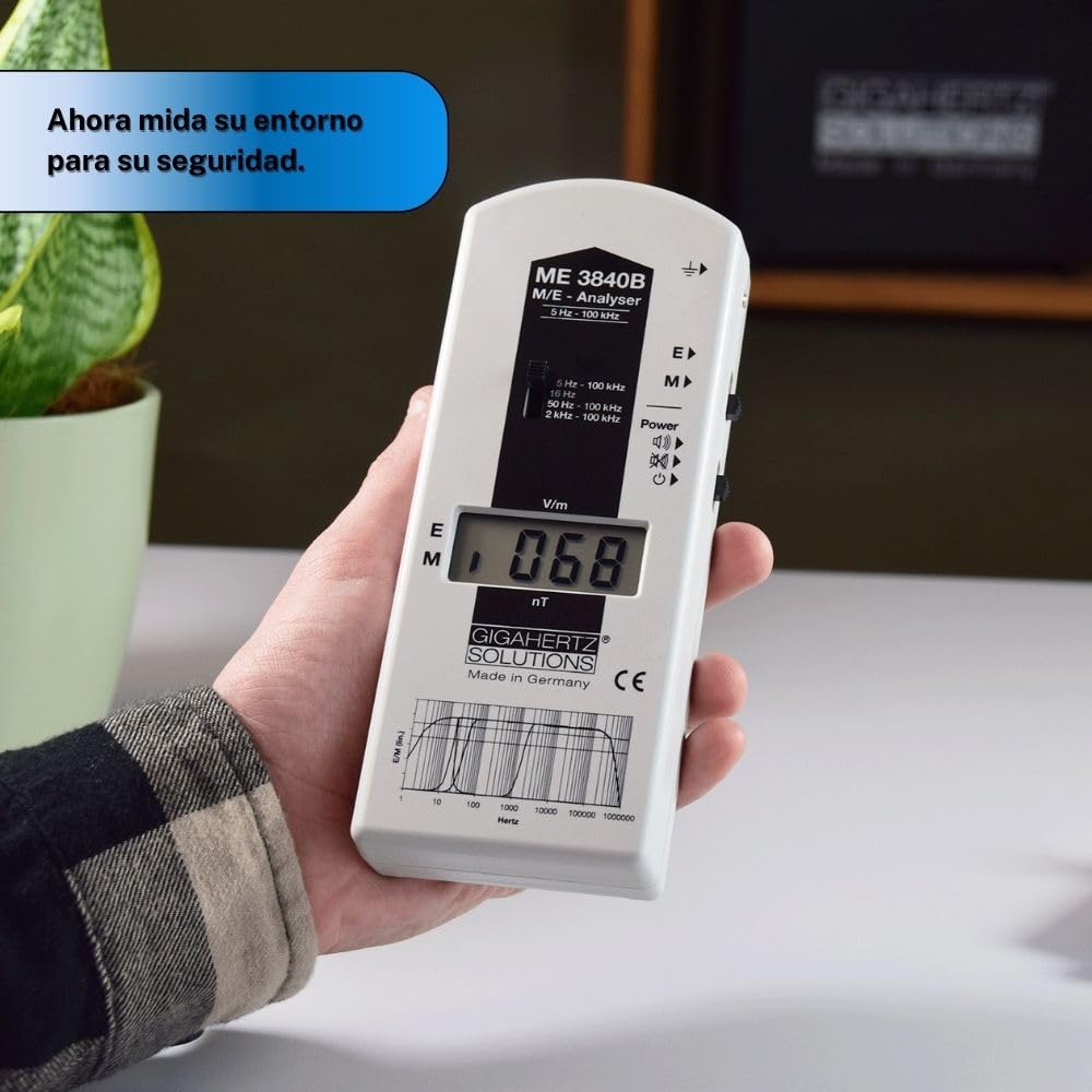 Gigahertz Solutions ME3840B | Medidor de electrosmog para baja frecuencia (5Hz-100kHz) | Medición precisa y fiable de la intensidad de campo eléctrico y magnético
