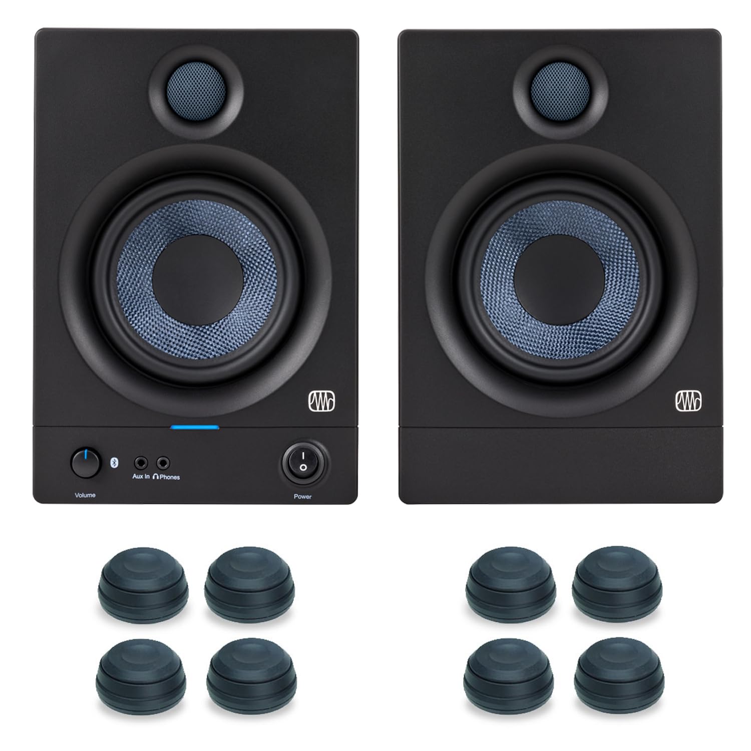 PreSonus Eris 5BT Aktive Bluetooth Studio Monitor-Boxen Lautsprecher 2nd Gen + keepdrum Schwingungsdämpfer Boxen-Füße