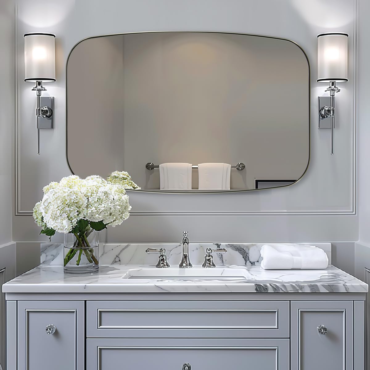 Amazon.com: ANDY STAR Brushed Nickel Bathroom Mirror, 30x40