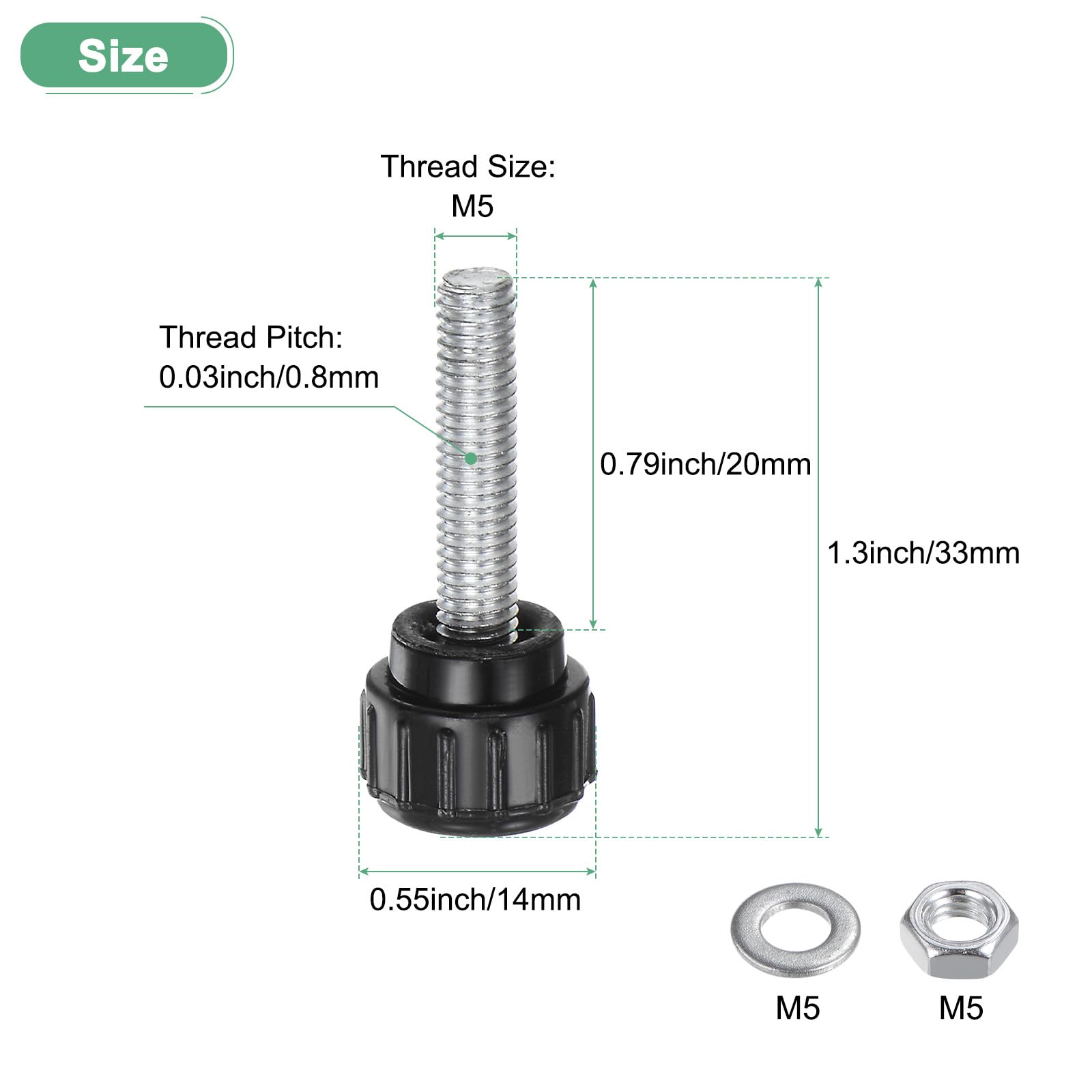 M METERXITY 8-Set Knurled Clamping Knobs - Image 3