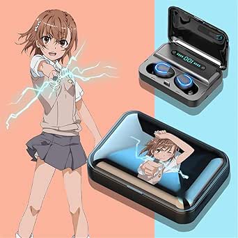 DIYI とある科学の超電磁砲 御坂美琴 ワイヤレスイヤホン イヤホン Bluetooth 印象 ブルートゥースイヤホン スヘッドホン Hi-Fi音質 LEDディスプレイ残量表示 音量調整可 超軽量 コスプレ 小物 萌えグッズ 旅行 通勤通学 贈り物 祝日 誕生日