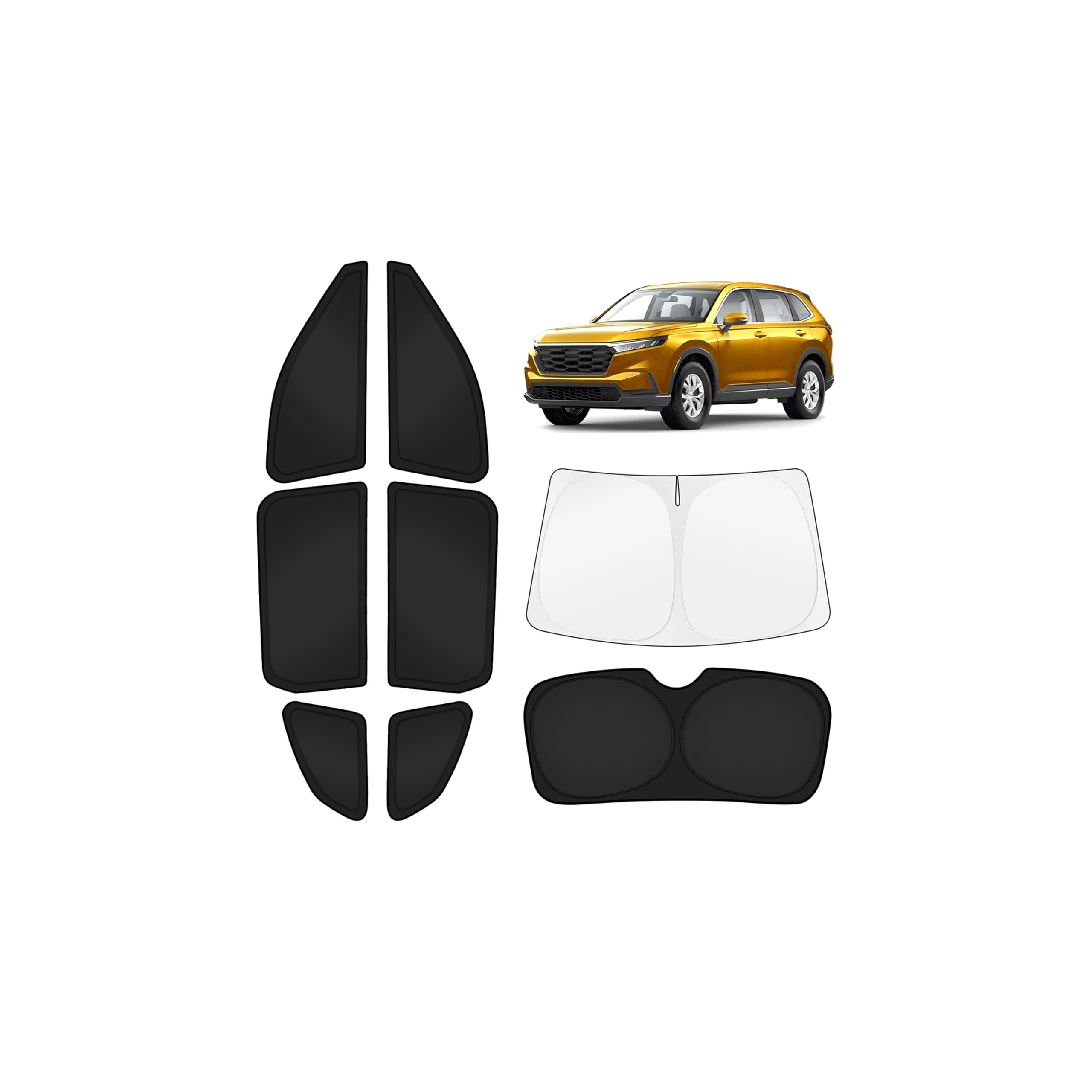 Photo 1 of KUST Car Window Shades for Honda CR-V 2023-2025 2026 Windshield Sun Shade Side Window Cover UV Block Privacy Protection CRV Accessories for Camping Blackout Rear Back Full Set 8PCS
