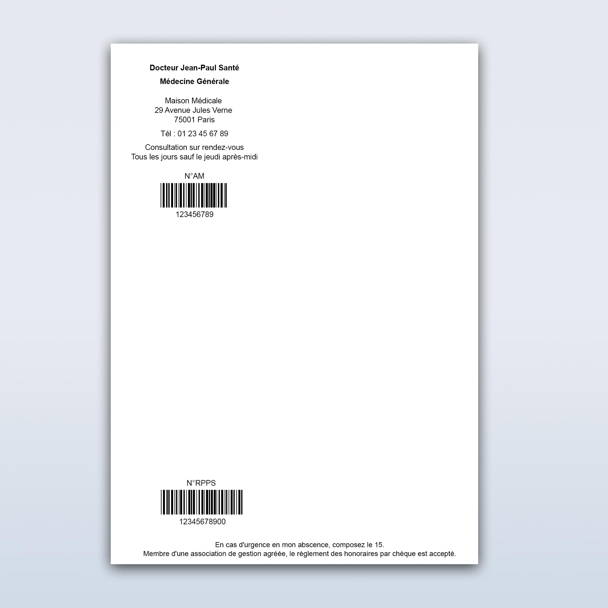 Bloc de 100 ordonnances personnalisé - UTTSCHEID (Sans porte-documents, 10) | Pour les professionnels de santé