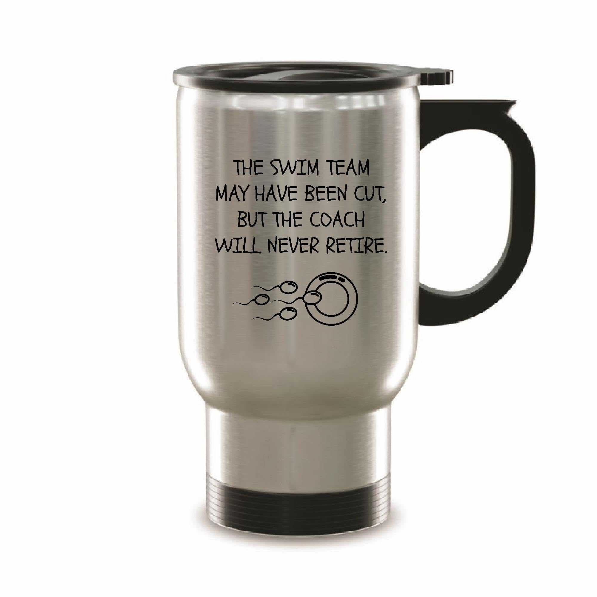 Dad Father Gift for Retirement Humor Funny Coach Cut Swim Team 14oz Steinless Steel Travel Mug