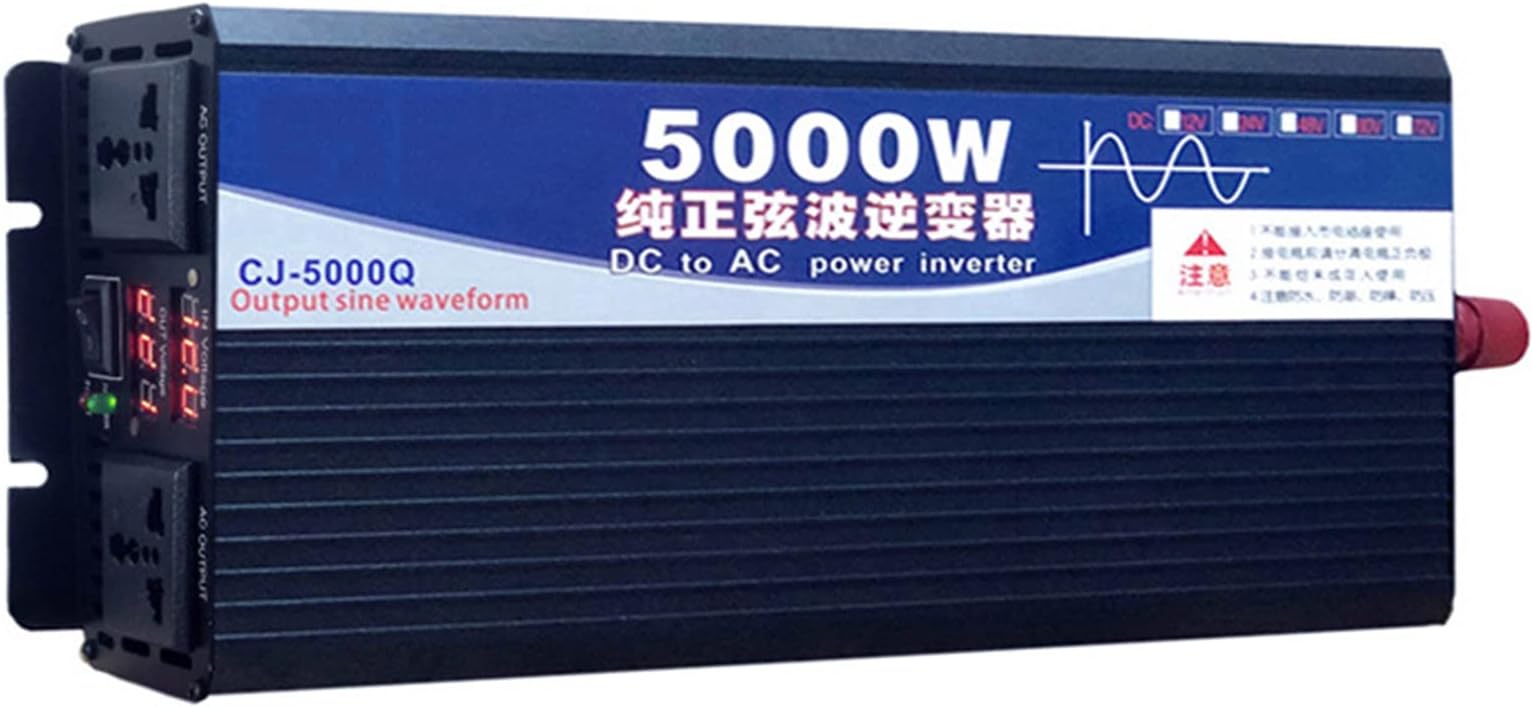 Pure Sine Wave Inverter DC 12V 24V 48V 60V 72V to AC 220V, Car Voltage Converter Peak Power 3500W 4000W 5000W 5500W 6000W 8000W 10000W 12000W,5000W-24V