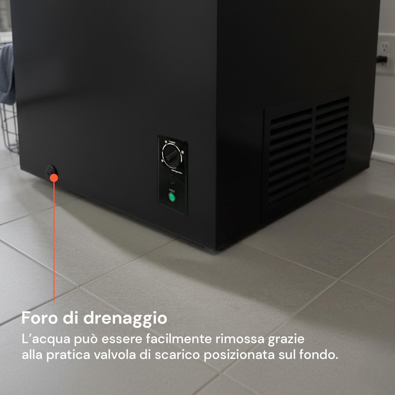 Wintem – Congelatore Libera Installazione a Pozzetto 99L per Casa e Ufficio, Doppia Funzione Frigo e Freezer, Termostato Regolabile a 7 Livelli, Basso Consumo e Funzionamento Silenzioso