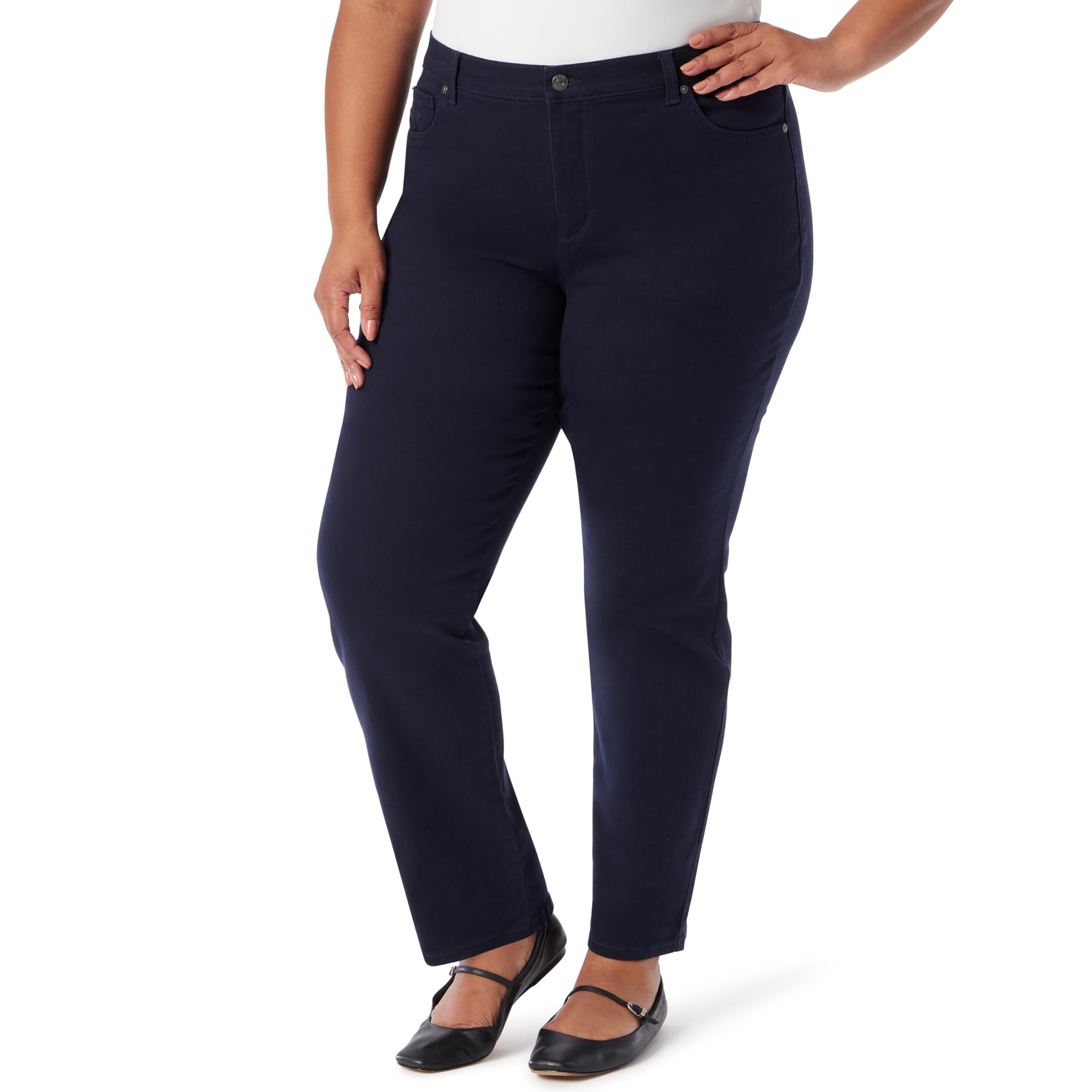 Gloria Vanderbilt Womens Amanda Classic High Rise Tapered Jean Petite