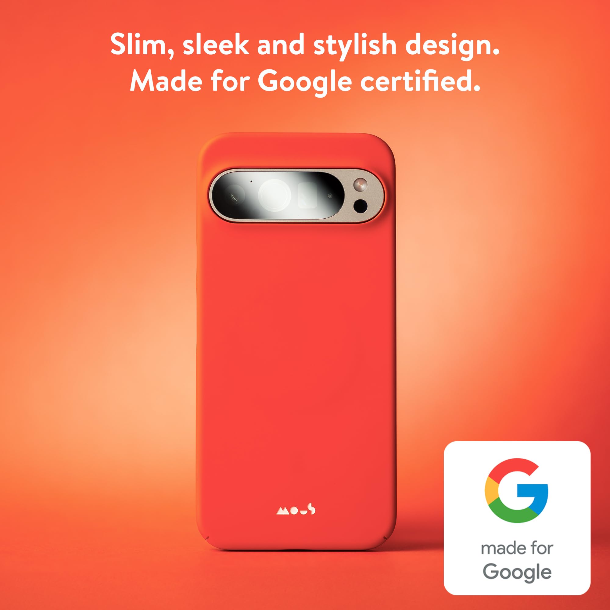 Mous for Google Pixel 9 Pro XL Case MagSafe Compatible - Super Thin - Magnetic Phone Cover - Hot Coral - Image 2