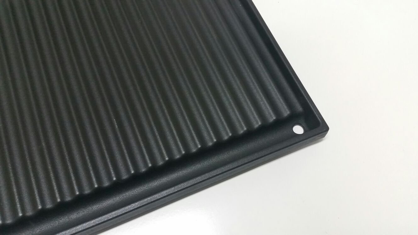 FONDERIA BONGIOVANNI | Bistecchiera Ghisa | 59,5x38 cm | Piastra in Ghisa Smaltata | Casa Cucina Barbecue | Rettangolare | con Telaio in Ferro con Manici