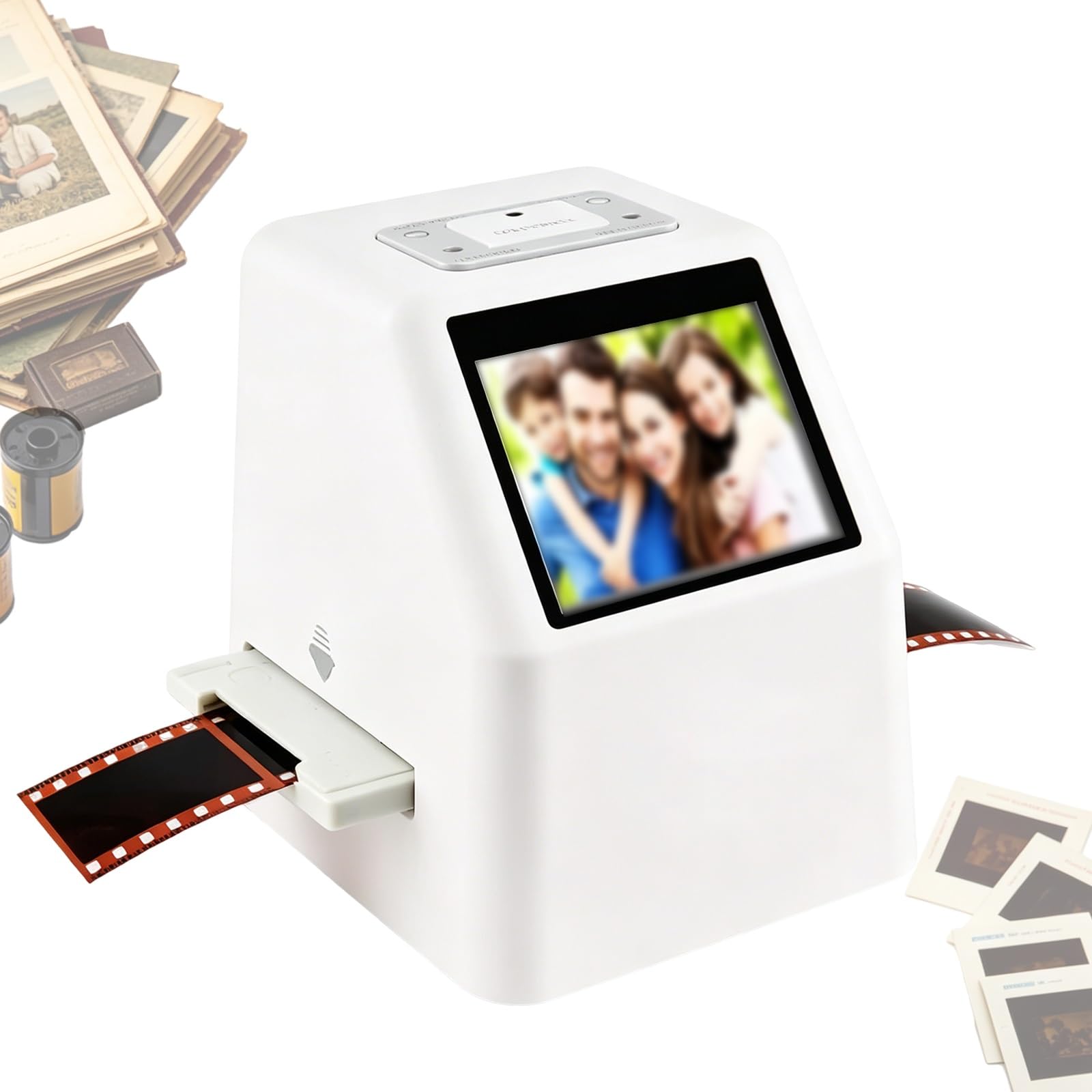 Skaner Filmów z Ekranem LCD 2,4 Cala, Skaner Slajdów i Negatywów o Wysokiej Rozdzielczości 22 MP, Wbudowana Pamięć, Kompatybilność z Kartami SD o Pojemności do 32 GB
