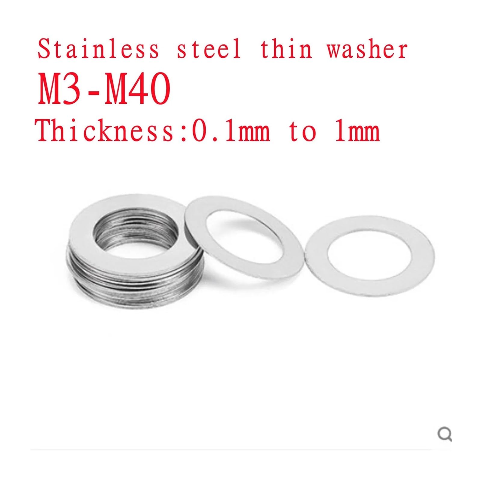 Arandela M3 A M40 Espesor 0,1 Mm Por Paquete De 100 Piezas(0.1mm Thickness,M13x19 20pcs)