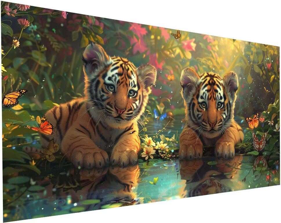 Peinture Diamant Tigre pour Décoration Chambre : Votre Activité DIY en Famille