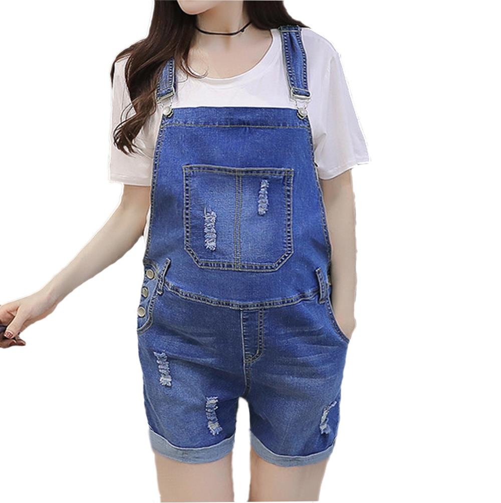 KlorimWomens Stretchy Super Comfy Denim Maternity Shortall