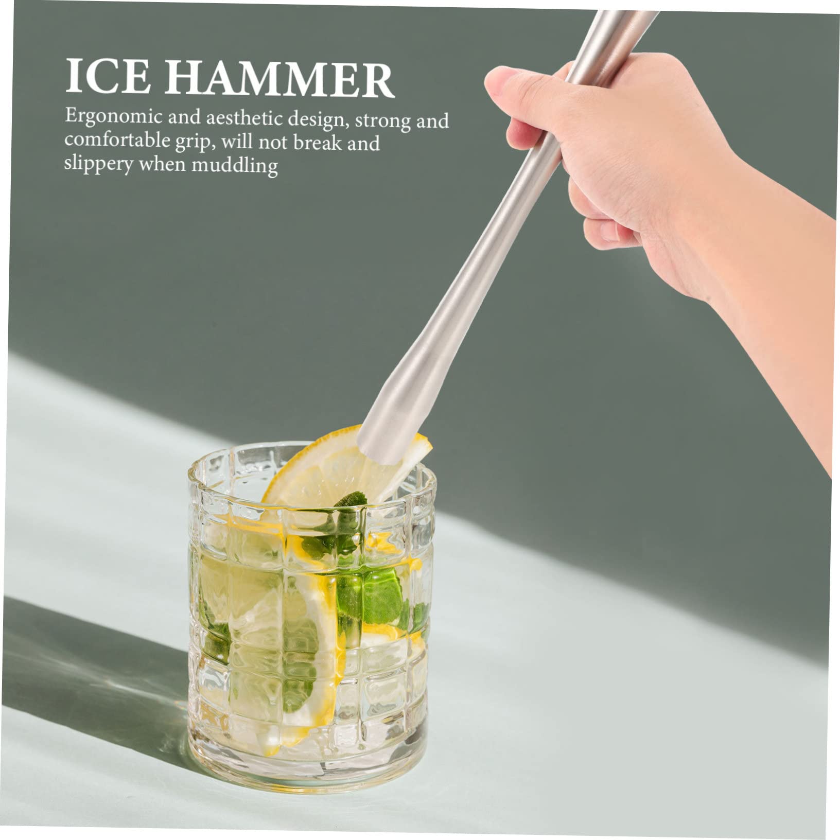 BESTonZON Singles Mallet Muddlers for Stainless Other and Grinding Ice Fruit Based Steel Tools Drink Professional Stick Crusher Rod Bar Mixer Blender Masher Guacamole Tool Party Pressing