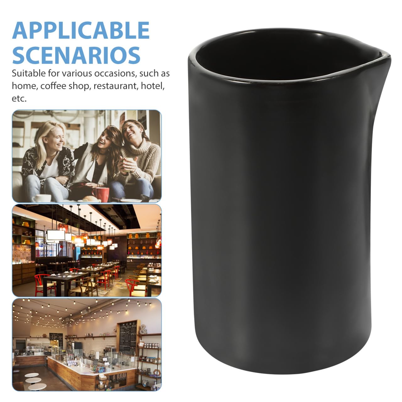 DOITOOL Pichet à lait en céramique en porcelaine - Pichet verseur à lait - Pichet de service - Pichet de service - Pichet de service - Pichet à sauce - Poterie - Cadeau de pendaison de crémaillère