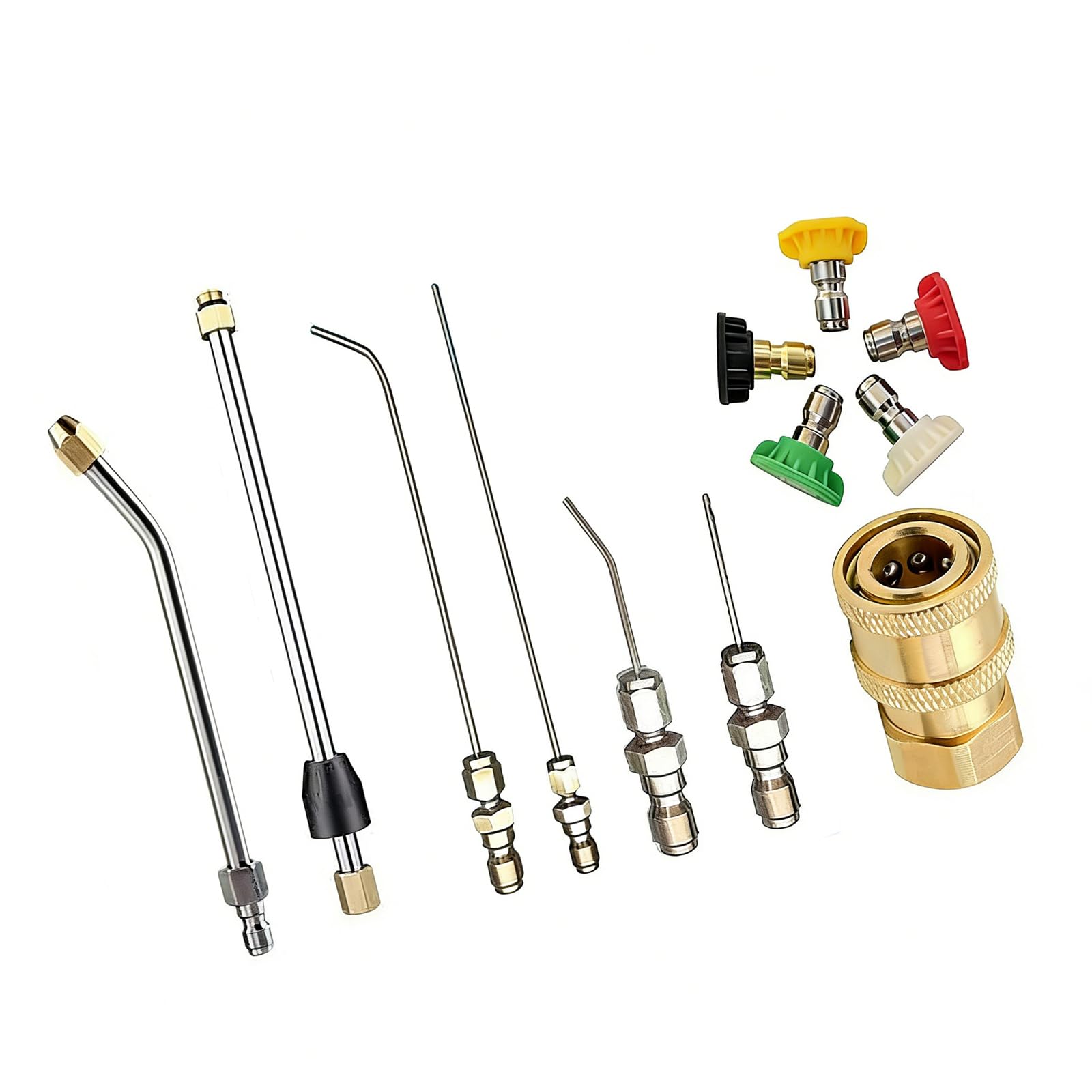 WEILWH Color Coded Nozzle High Pressure Washer Nozzle Set For Washing Machine Air Conditioners With Metal Connector
