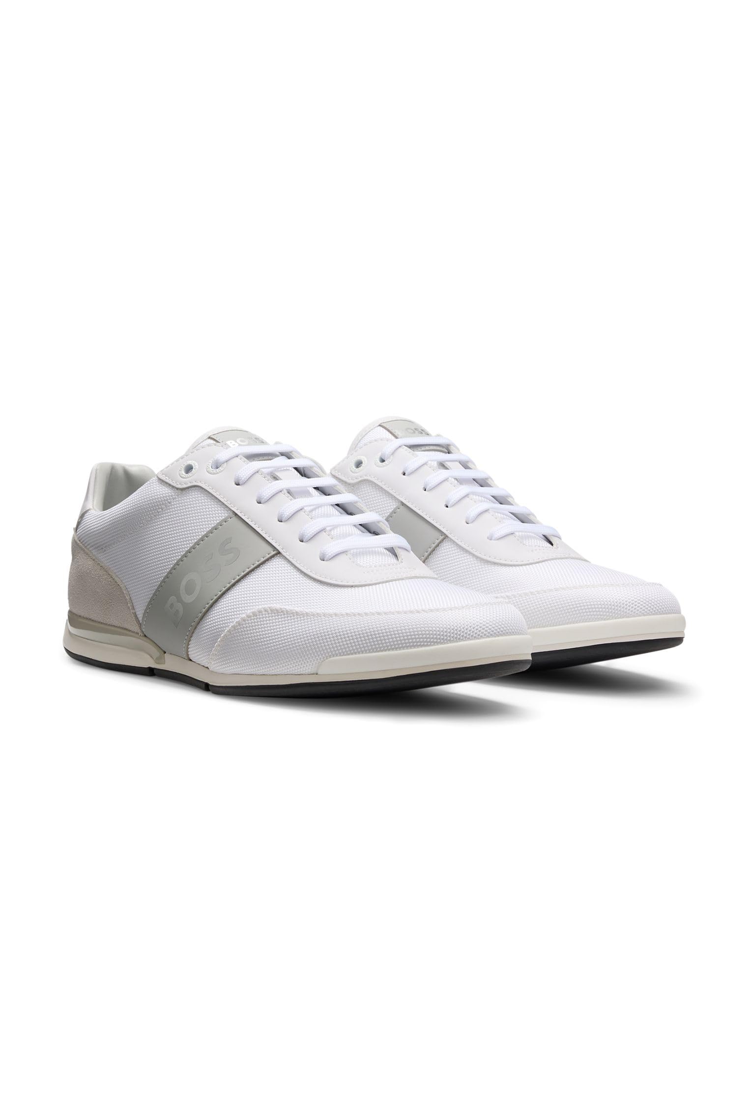 BOSS Hommes Saturn Lowp Baskets avec Logo et Finitions en Cuir