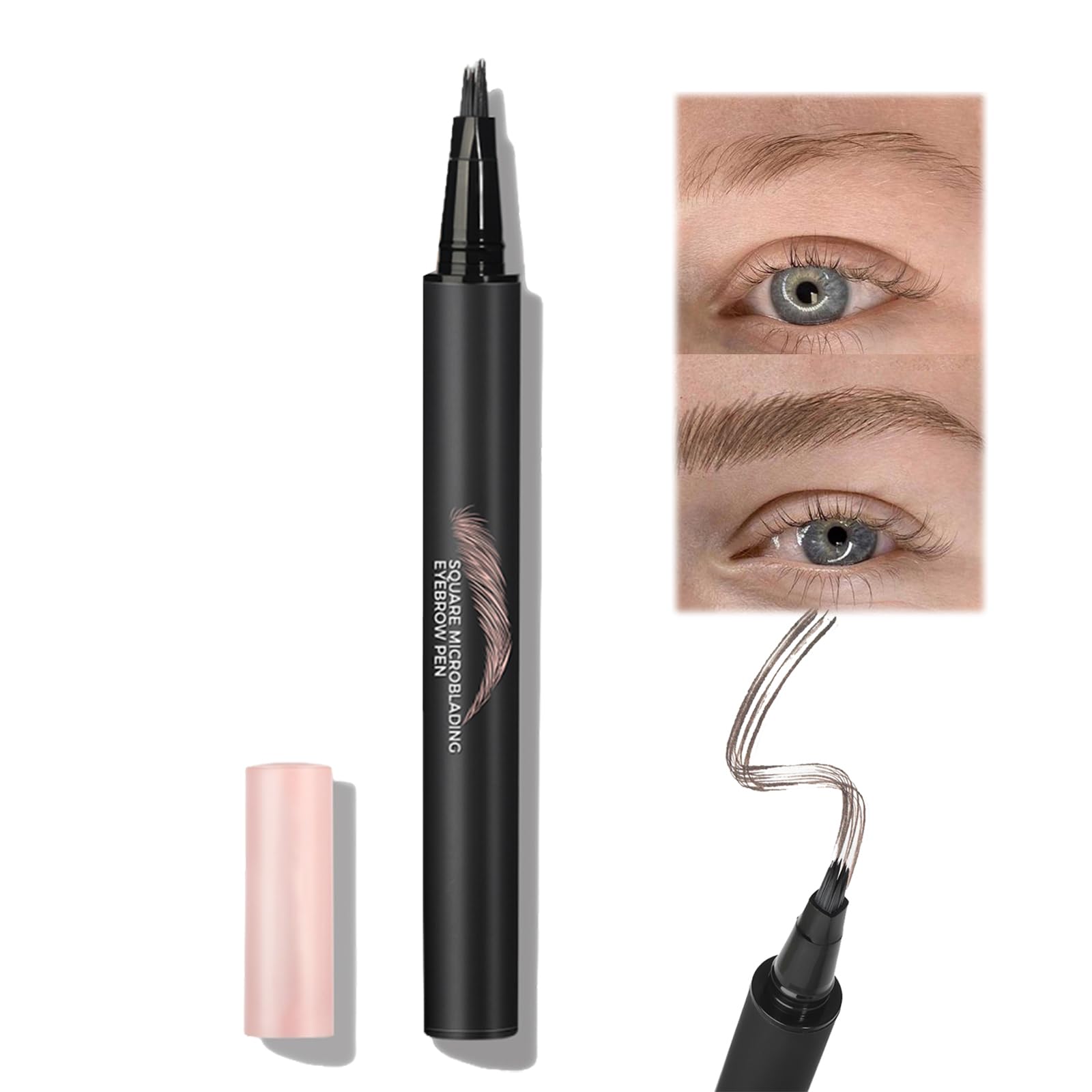 Microblading Eyebrow Pencil - Natural Brows Eyebrow Pen - Waterproof, Smudge-Proof & Transfer-Proof Eye Brow Tint Pen - Easy To Color, Long Lasting, Quick Drying Brow Pen (01# Caramel Blonde)