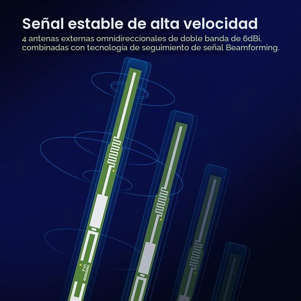 Tenda AC10 - AC1200 Router WiFi inalámbrico Gigabit, Doble Banda 5GHz 867 Mbps 2, 4 GB 300 Mbps, Gaming, Beamforming +, 4 Antenas 5 dBi, 4 Puertos LAN Gigabit, Dedicado para fibra de 200 MB y superior