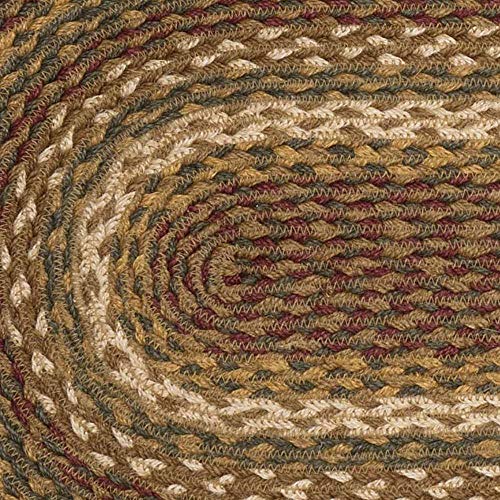Vhc Brands 10734 Tea Cabin Rustic Jute Green Textured Striped Oval Kitchen Table Decor Runner 13 Inchx48 Inch thumb #1