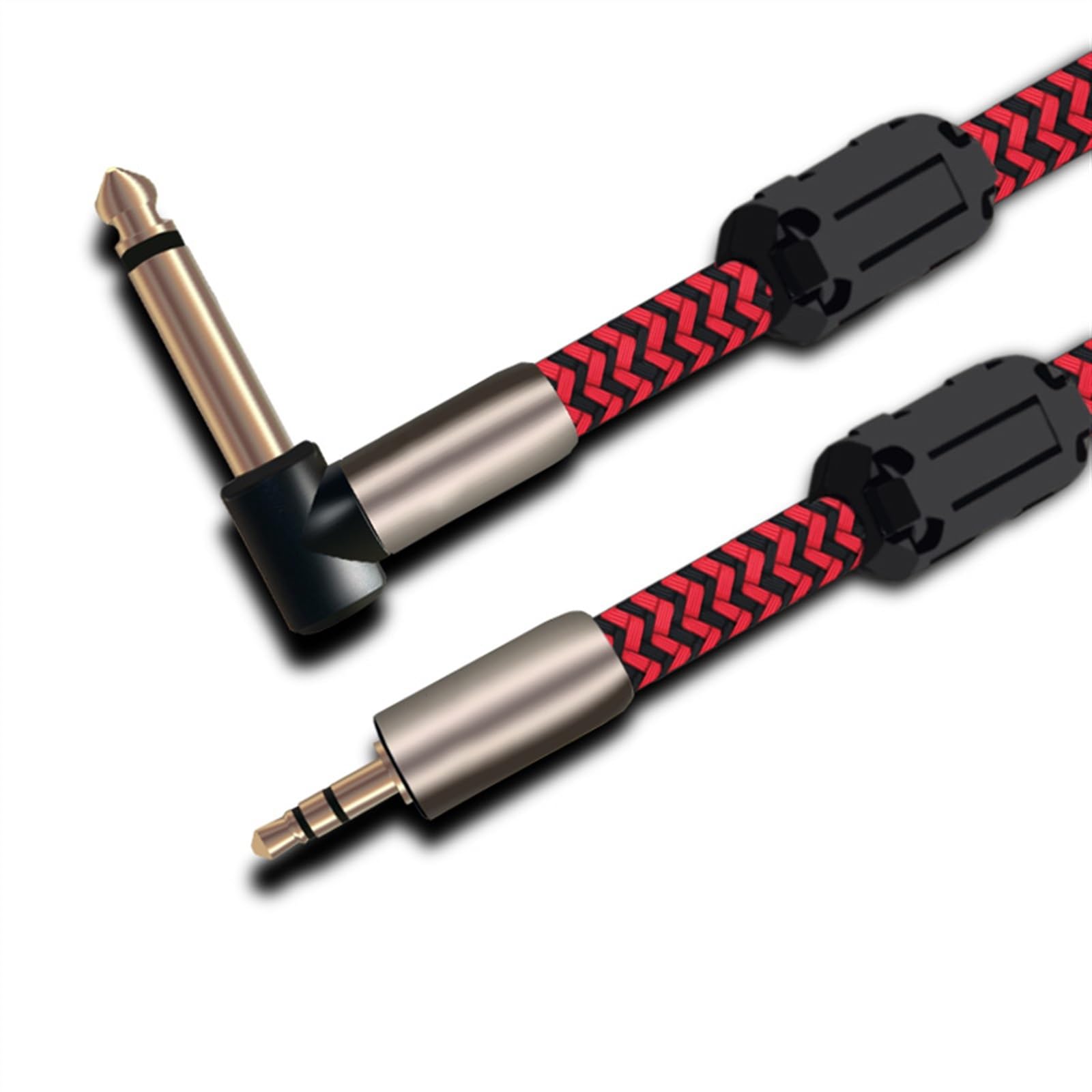kabel audio do gitary Kabel Audio Hifi 3.5 Mini Jack Do MONO 6.35 1/4 "Jack TS Do Gitary Organy Elektryczne Kąt 1/4 Cal Kabel (Color : 01, Size : 8meter)