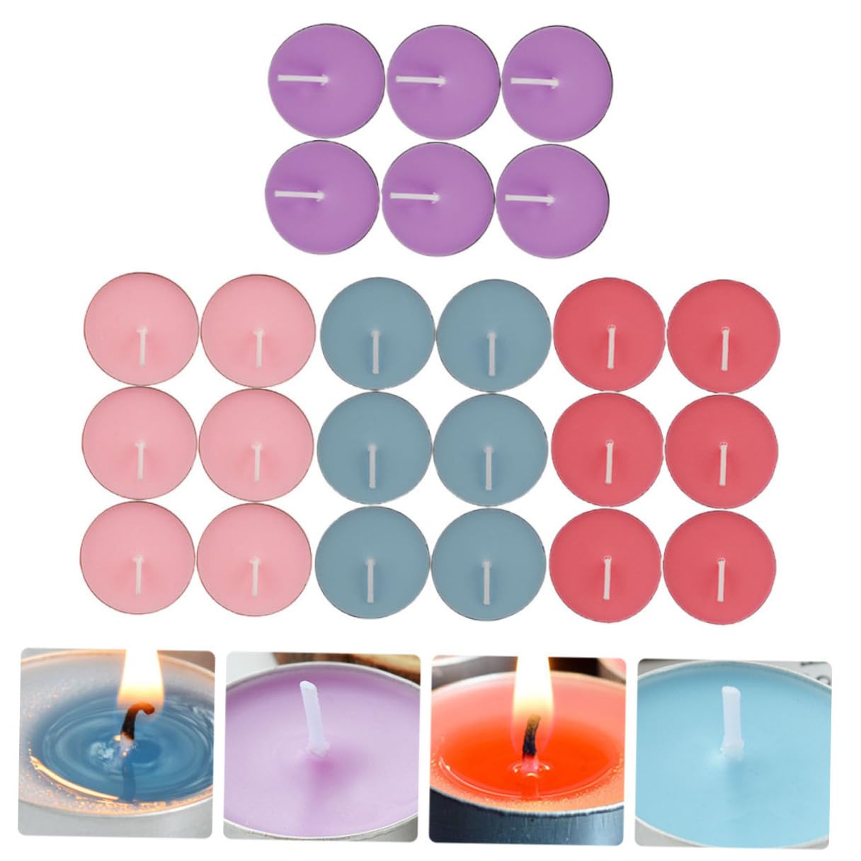 Velas Aromáticas de Cera 40 Piezas Redondas sin Humo