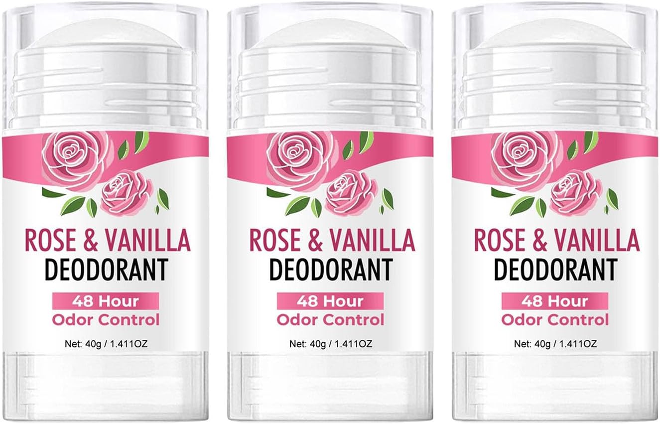 Rose Vanillas Fragrance Stick, Whole Body Deodorant Stick, Solid Perfume Antiperspirant For Women, Refreshing Non-Sticky Formula, For Daily Commuting, Travel, Casual Outings (3)