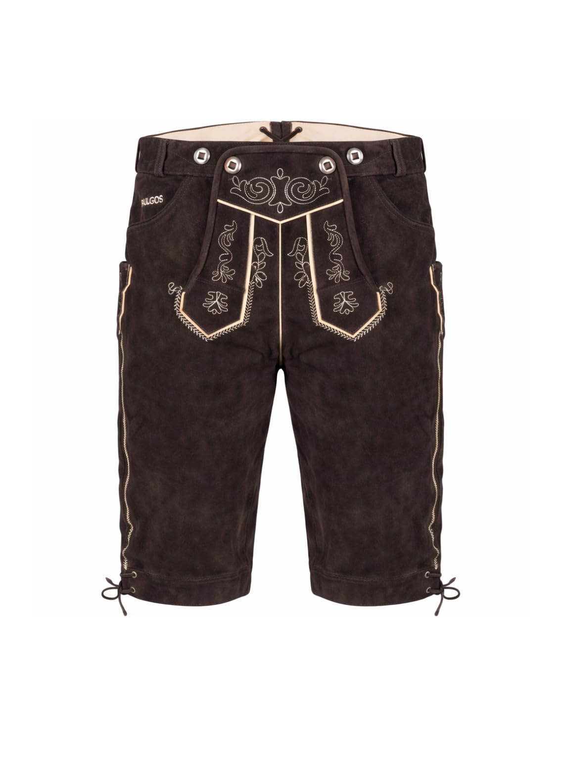 PAULGOS Herren Trachten Lederhose + Träger, Echtes Leder, Kniebund Übergröße in 4 Farben Gr. 44-72