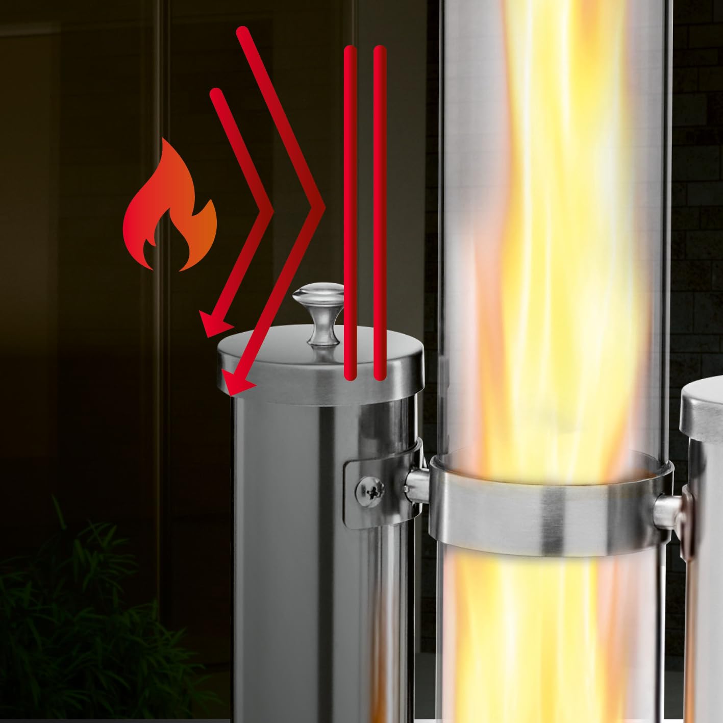 LANDMANN Kolumna na pellet | palenisko na pellet – idealne jako rura paleniskowa i kolumna paleniskowa | palenisko i ogień atmosferowy w 1 | odlew aluminiowy pochodnia pelletowa do standardowych palet
