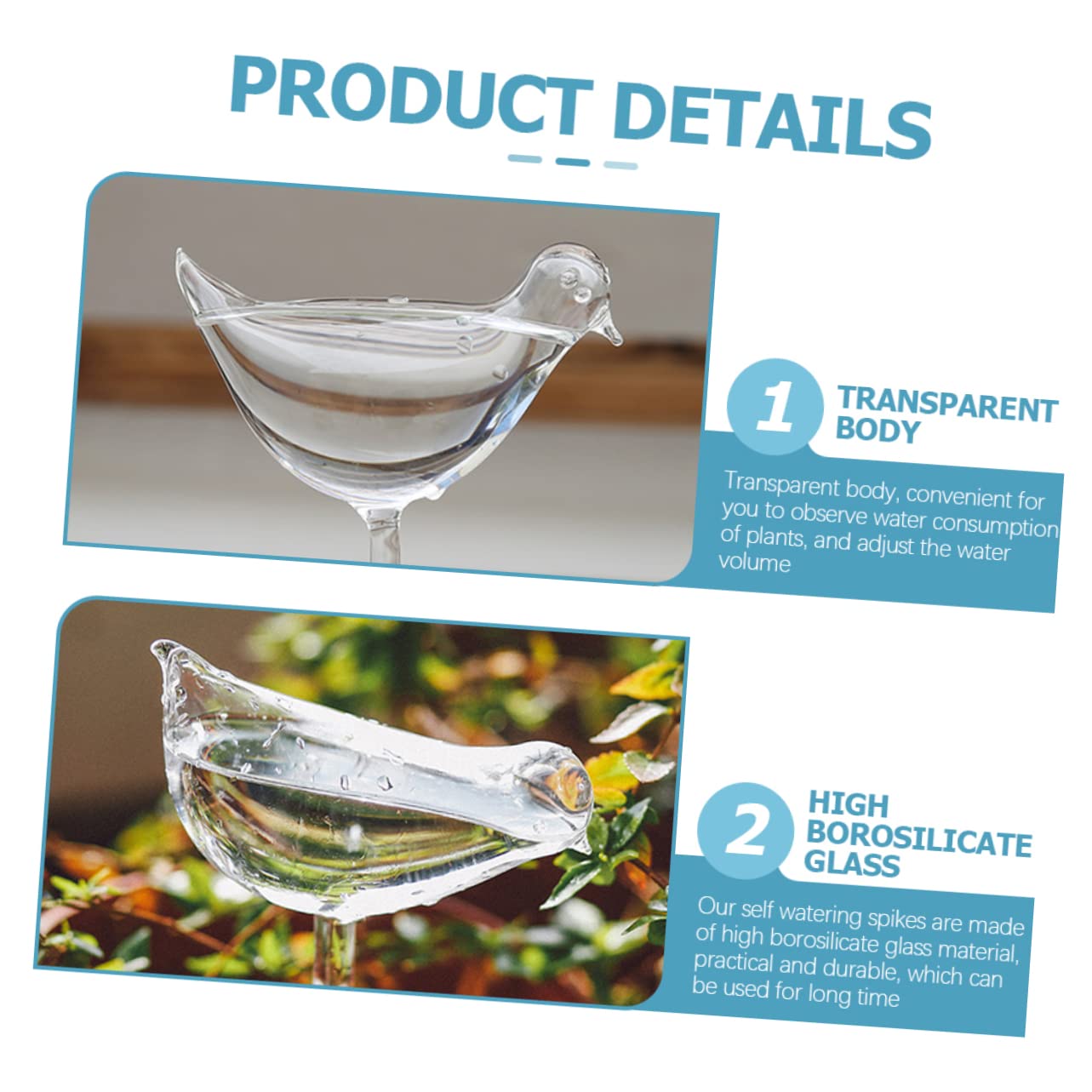 TOYANDONA Lazÿer 4 Pièces Globes à Arrosage Automatique en Verre Borosilicaté pour Plantes d'Extérieur, Arrosage des Bulbes, Usage Facile