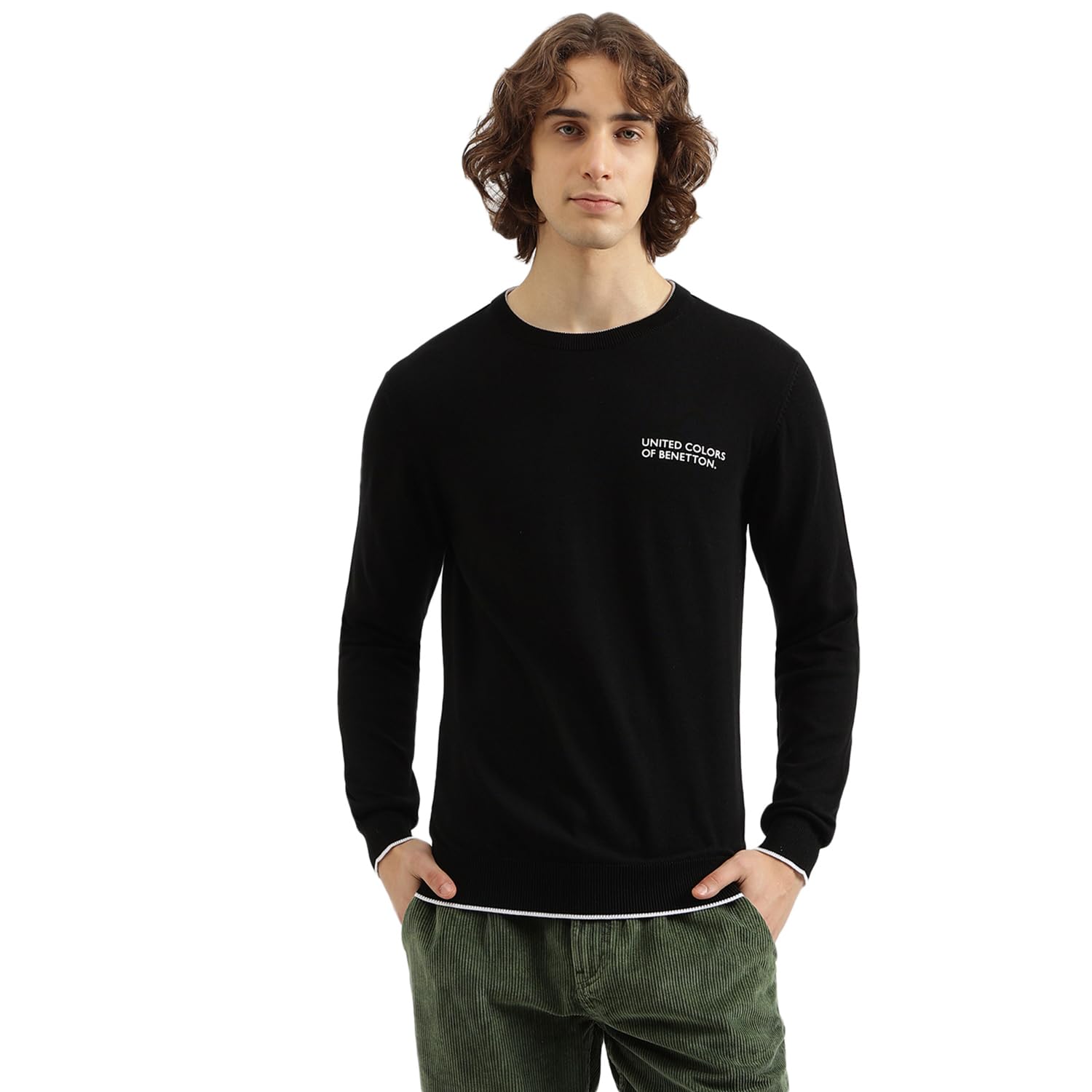 UNITED COLORS OF BENETTON Regular Fit Round Neck Solid Sweatshirt