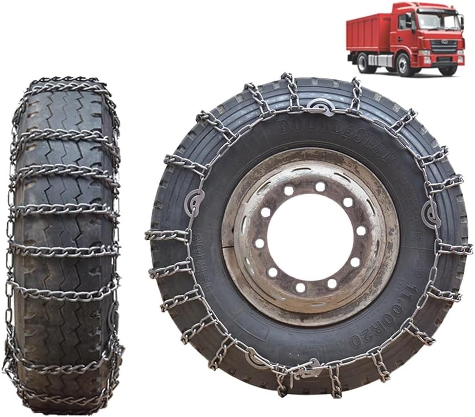 Snow Tire Chains For Cars Suv Pickup Trucks Commercial trucks- Quick Fit AND Easy Installation,Reusable Universal Emergency Traction Snow Chains 2pcs 12R22.5 2pcs 8.25-20