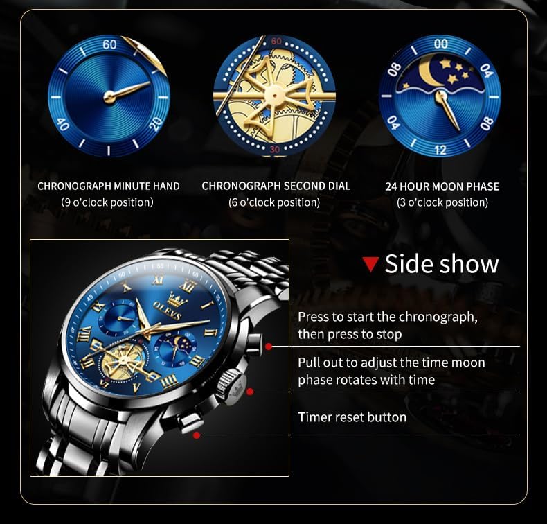 Image of OLEVS Watch for Men Classic Business Dress Stainless Steel Men Watch