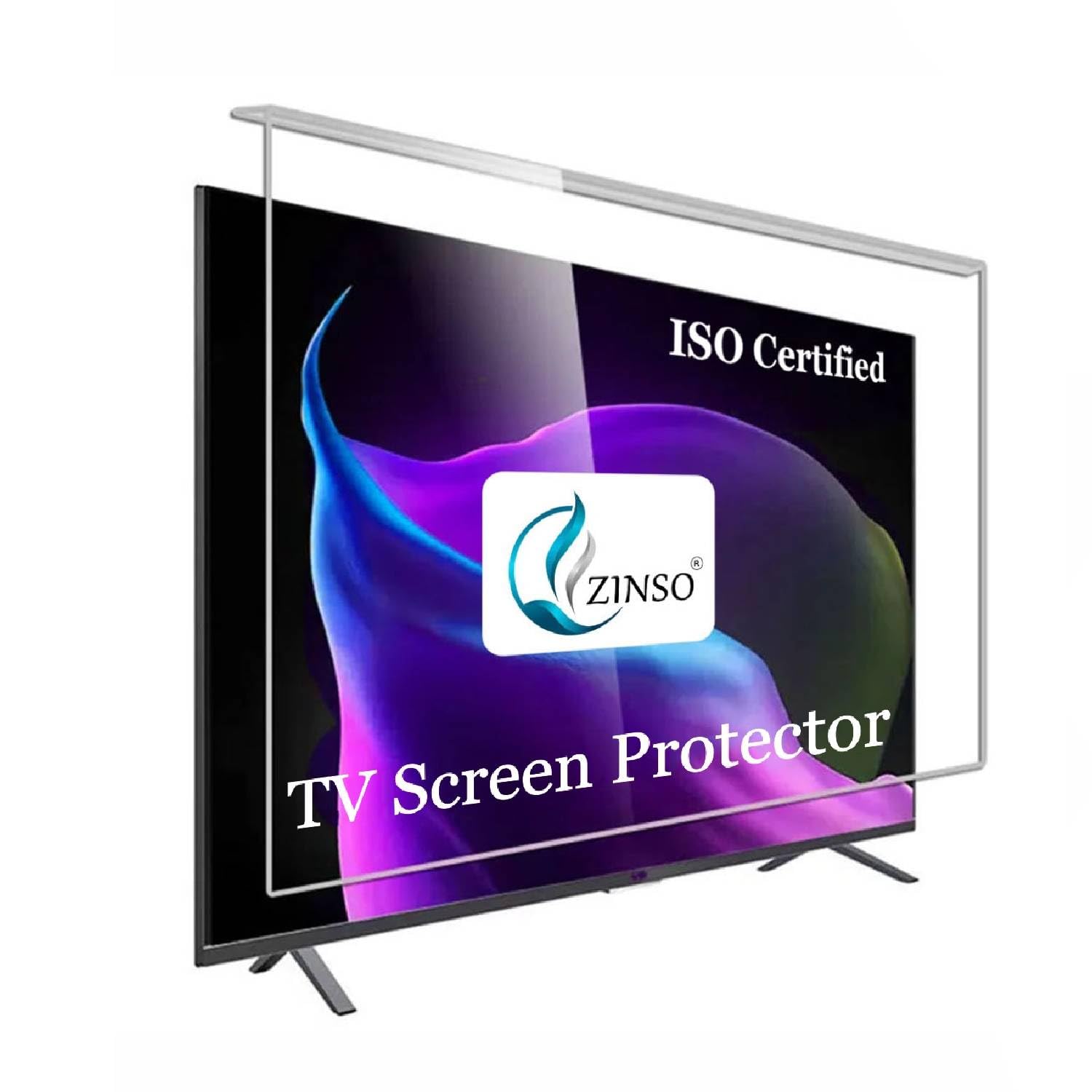 ZINSO® 24 inch 3mm Acrylic TV Screen Guard | 9H Hardness | Scratch & Splash Resistant | ISO Certified Protection with Ultra HD Clarity