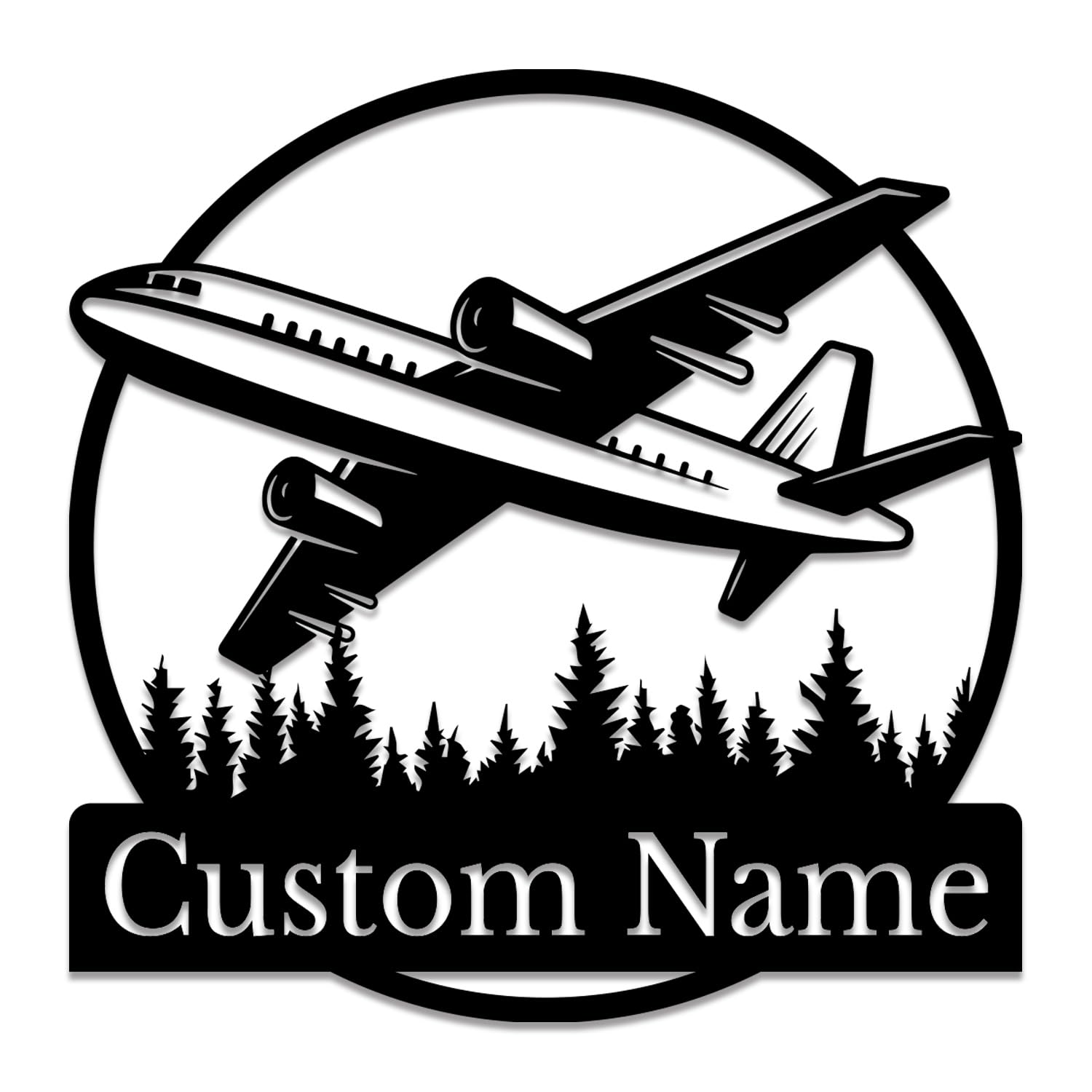 Custom Airplane Metal Wall Art - Personalized Name Sign Home Decor, Airport Wall Decoration