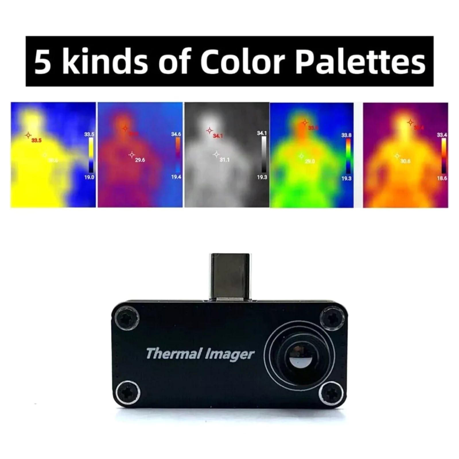 Temperature Detection Thermal Camera, Cellphone Display Waterproof Thermal Camera, High Accuracy for Android Phone