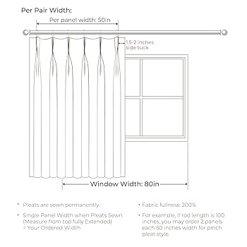 レディ￼ーカーテン Amazon｜TWOPAGES 幅52 x 長さ63インチ ピンチプリーツ 遮光