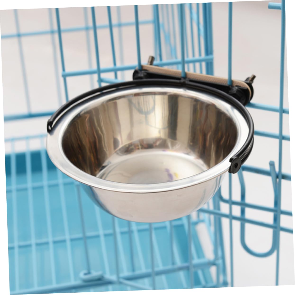 ifundom Stainless Steel Hanging Cage Bowl for Dogs Cats Pets Easy Feeding Dish for Indoor Use with Convenient Design