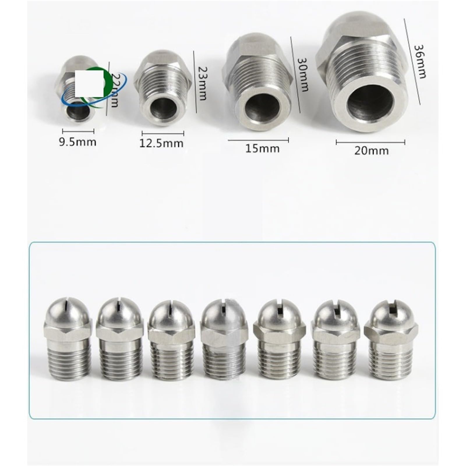 Obrotowa kulka natryskowa, Kulka natryskowa ze stali nierdzewnej do czyszczenia przemysłowego i odazotowania gazów spalinowych. Wiele rozmiarów(3l8 aperture 0.6mm)