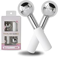 BIOESTHE Ice Globes for Face & Eyes: Unbreakable Stainless Steel Cooling Massagers Reduce Puffiness, Fine Lines & Dark Circles