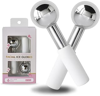 BIOESTHE Ice Globes for Face & Eyes: Unbreakable Stainless Steel Cooling Massagers Reduce Puffiness, Fine Lines & Dark Circles