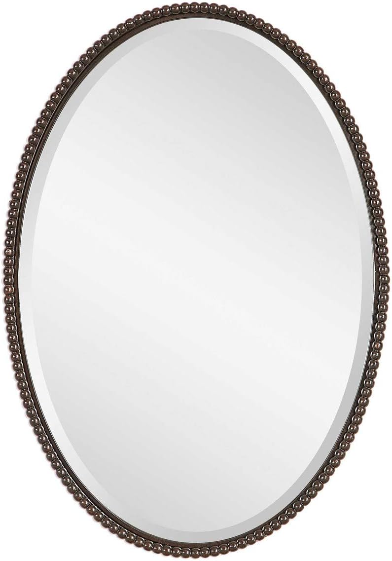 Uttermost' 01101 B Sherise Oval Bronze Beaded Wall Mirror