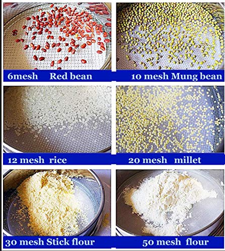 SLOYCA 1pc 10/15/20cm Rond 304 Acier Inoxydable Farine Tamis