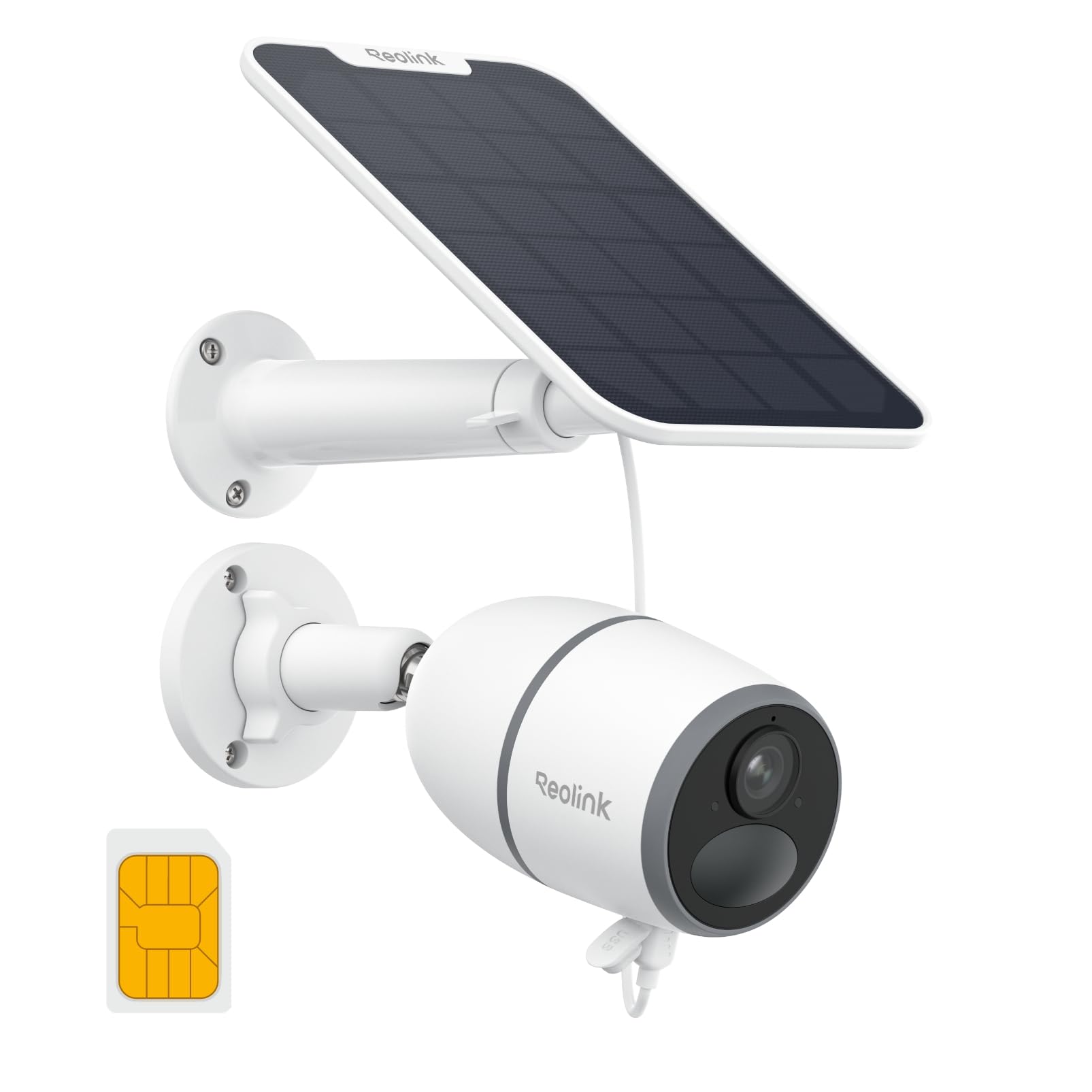 Reolink White 4G Lte Security Camera Outdoor Wireless, Go Plus+Solar Panel