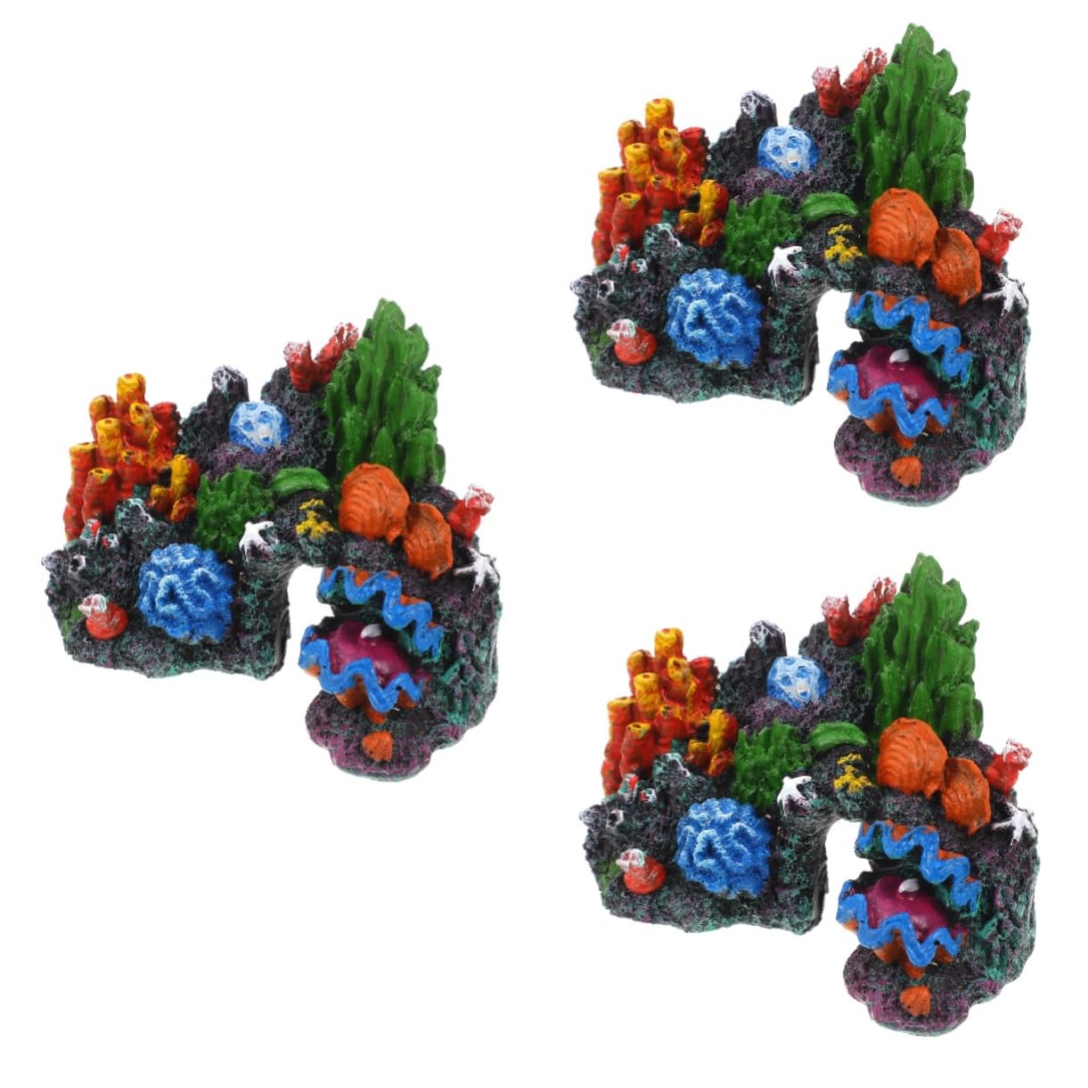 HANABASS 3piezas Decoración De Acuario De Coral Artificial Adorno De Coral para Peceras Accesorio De Acuario para Pequeños Peces y Tortugas De Agua Dulce y Salada