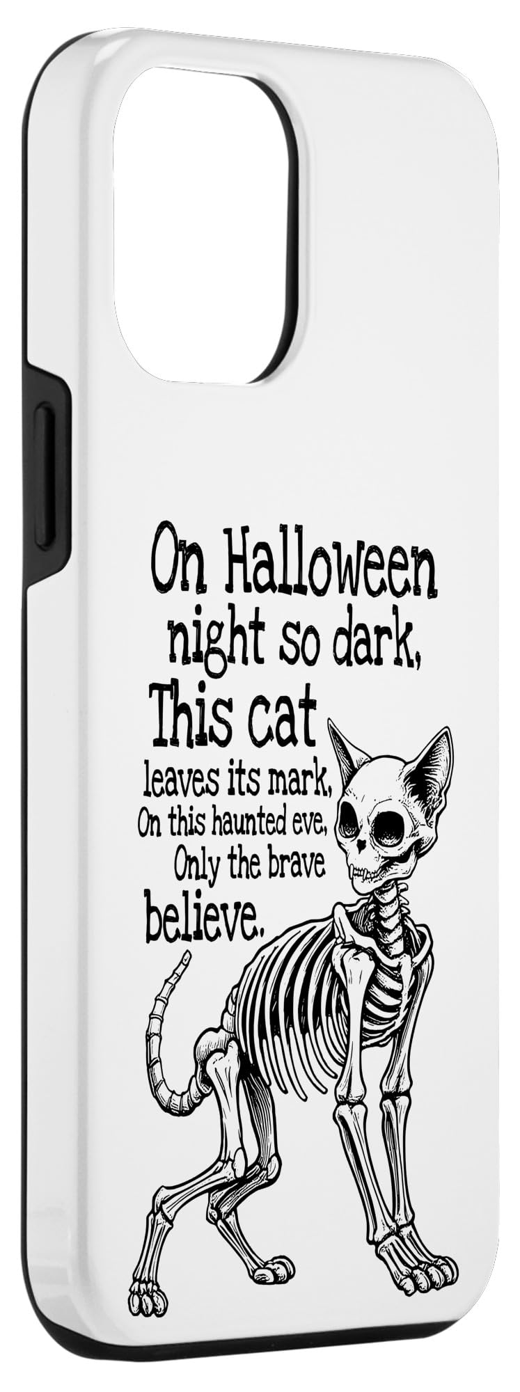 iPhone 14 Plus Cat Skeleton Spooky Halloween Night Poem Skeletal Cats Skull Case - Image 3