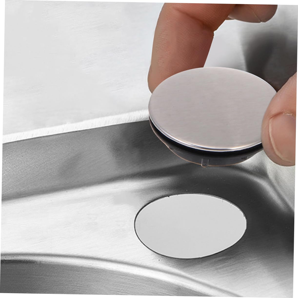 Paquete de 2 tapones decorativos de acero inoxidable para agujeros de fregadero para cocina y baño, fácil de instalar, diseño duradero, perfecto para mejoras del hogar